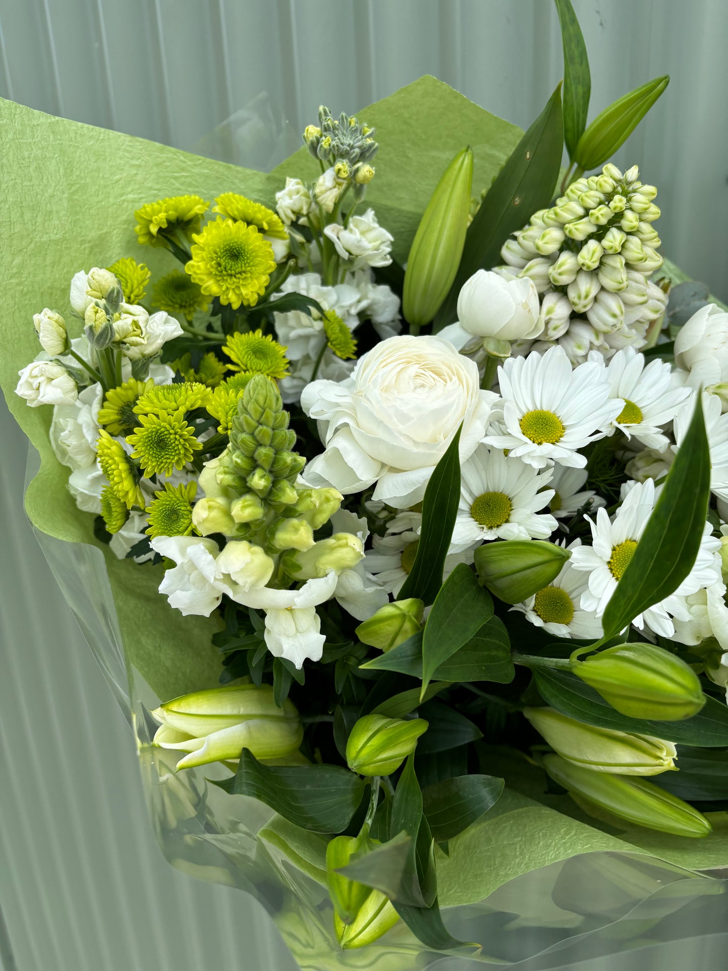 $50 Seasonal Posy - White & Green