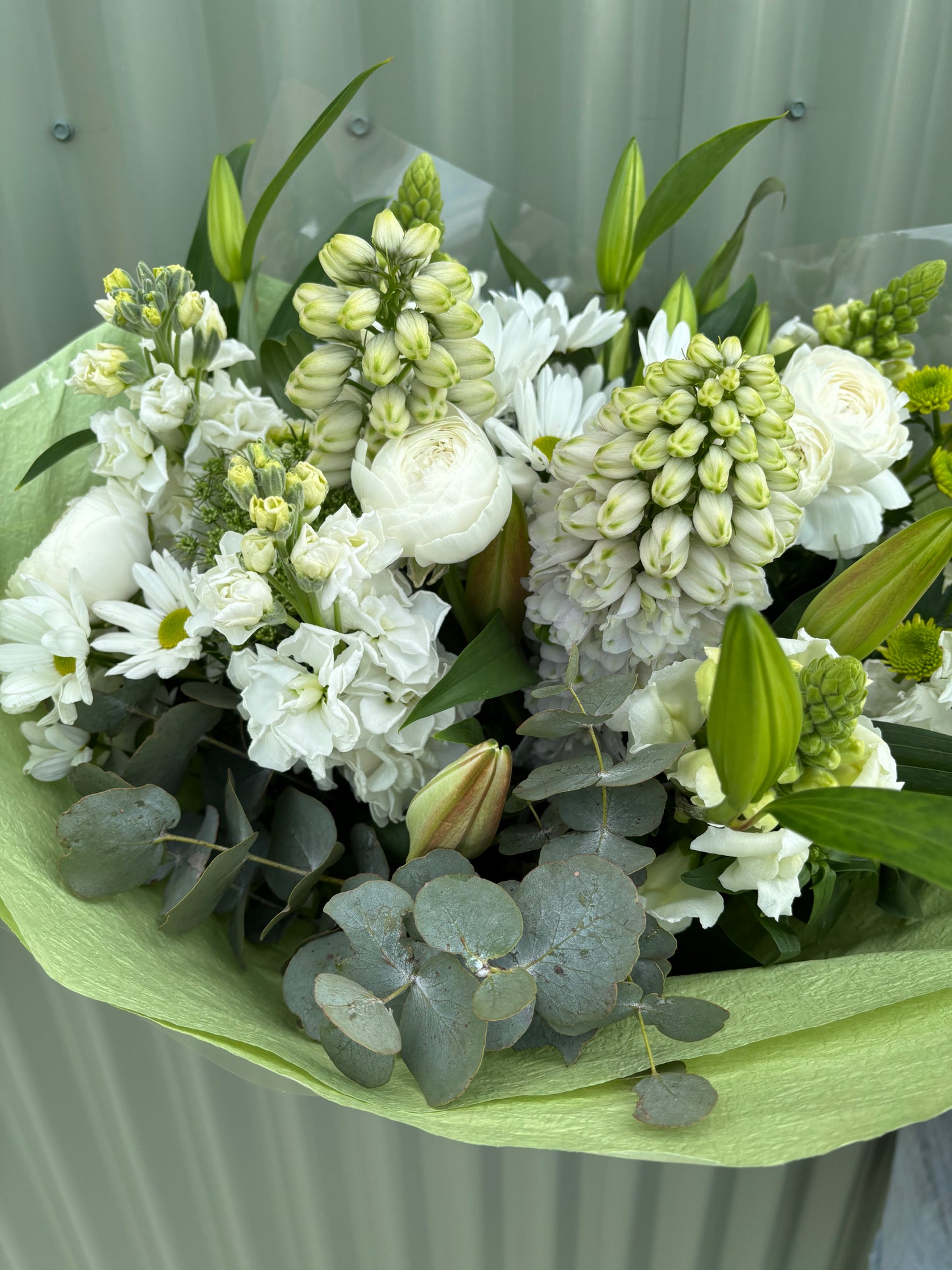 $50 Seasonal Posy - White & Green