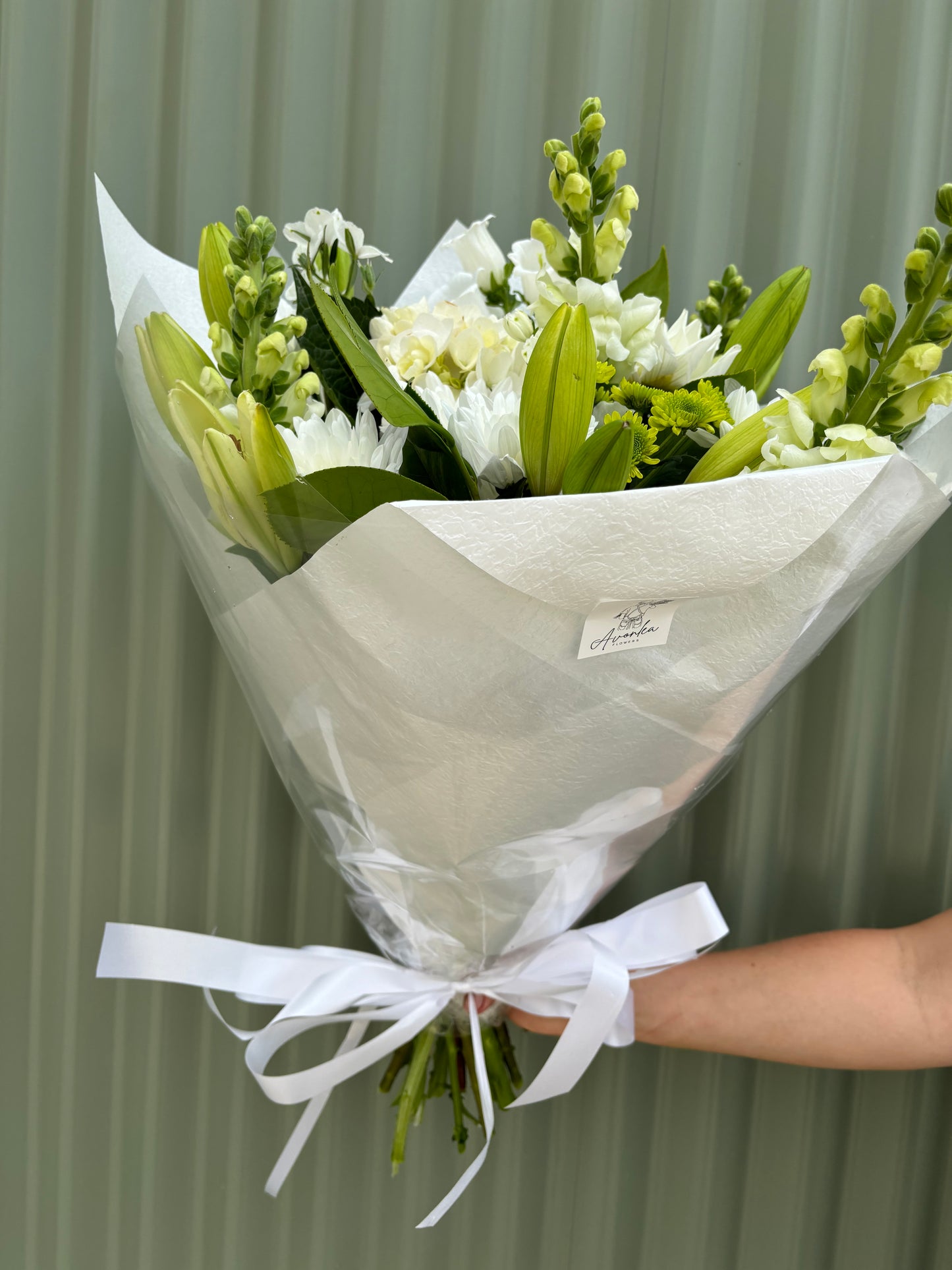 $50 Seasonal Posy - White & Green
