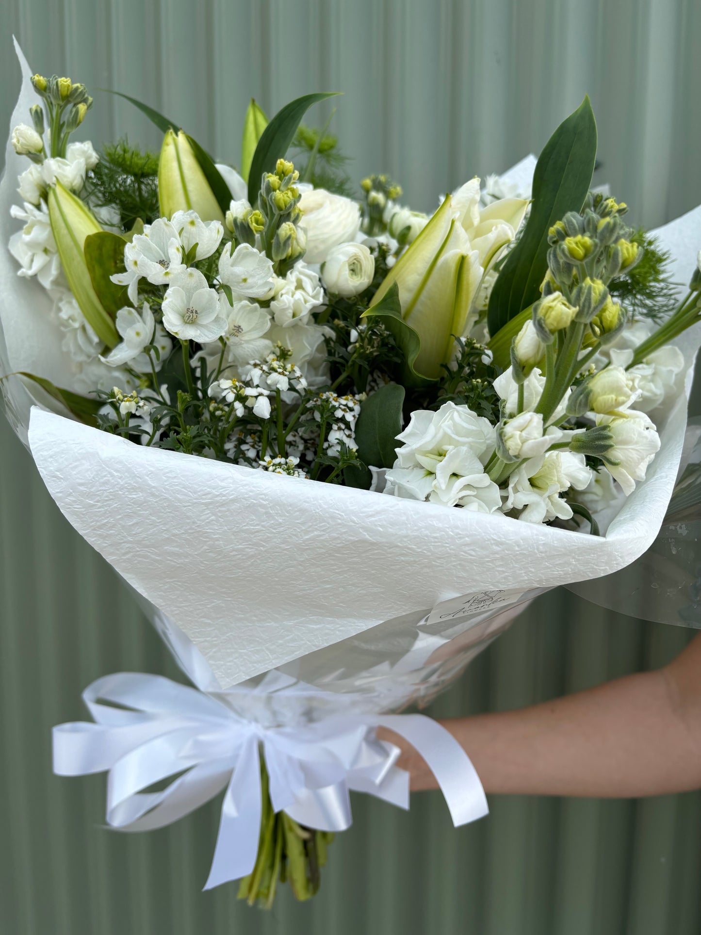 $50 Seasonal Posy - White & Green