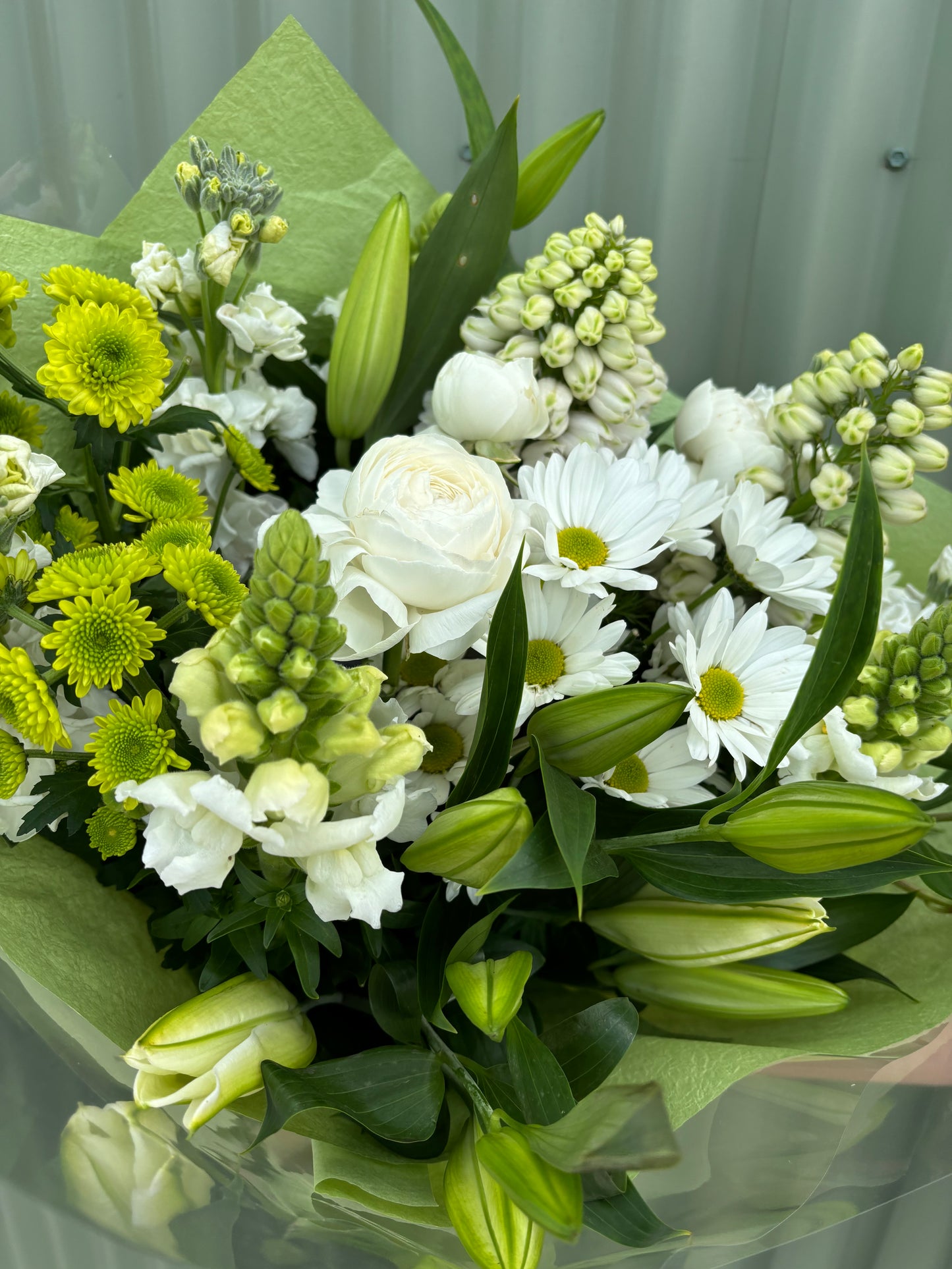 $50 Seasonal Posy - White & Green