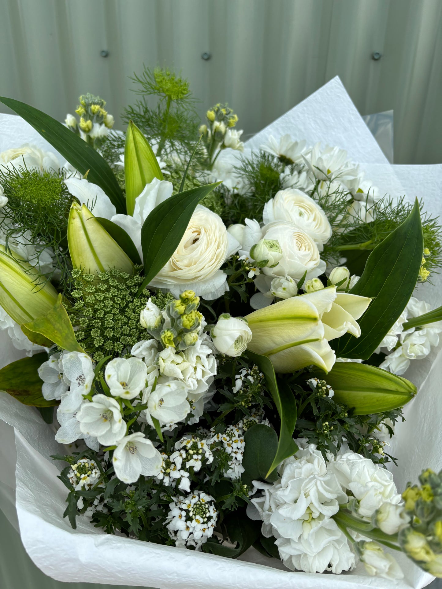 $50 Seasonal Posy - White & Green