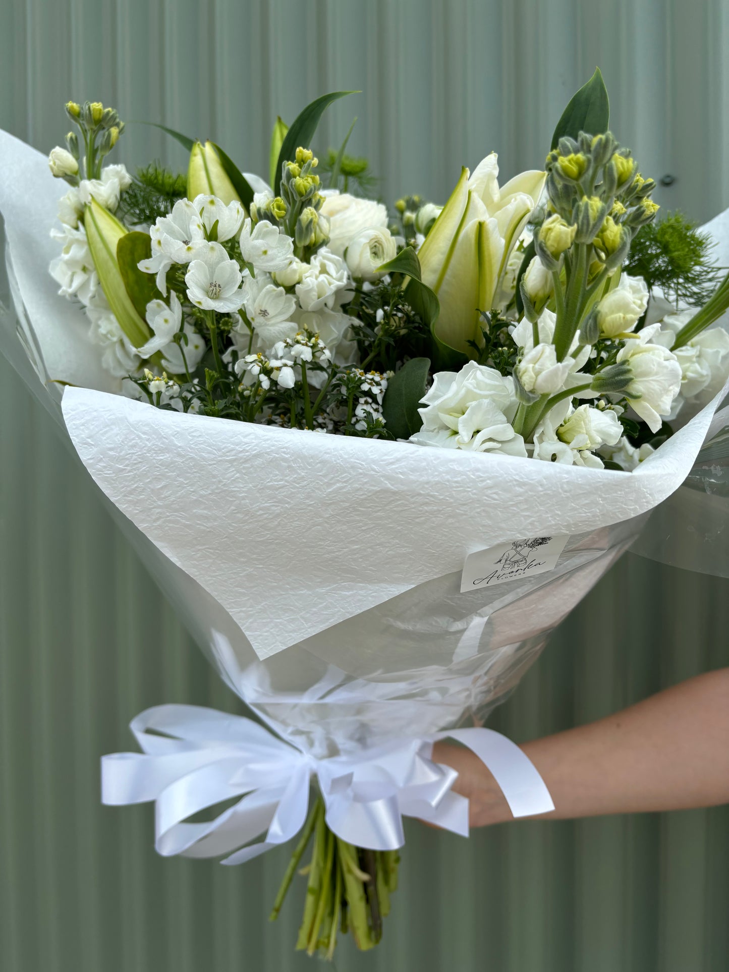 $50 Seasonal Posy - White & Green