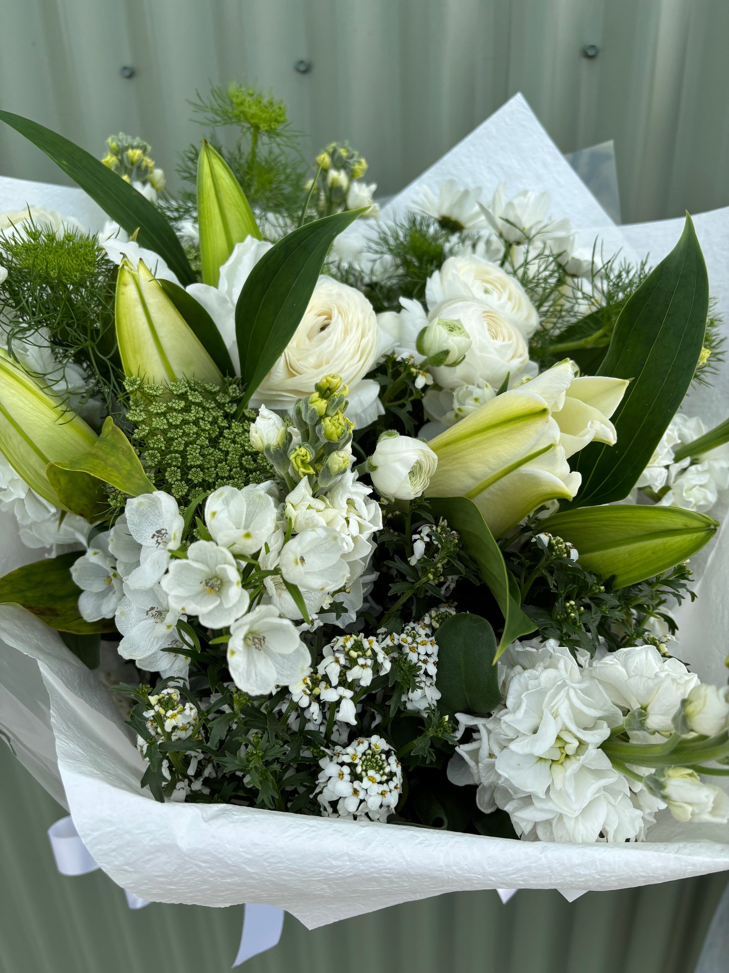 $50 Seasonal Posy - White & Green