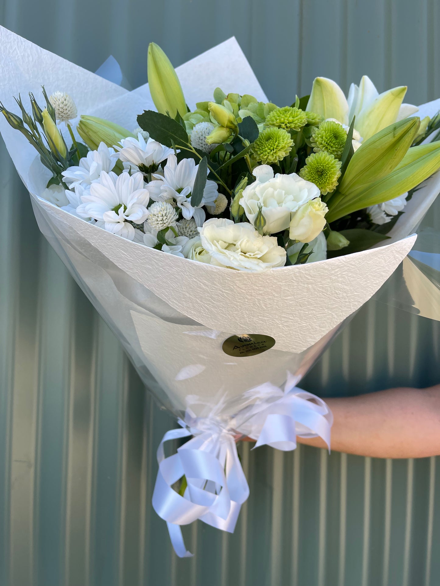 $50 Seasonal Posy - White & Green