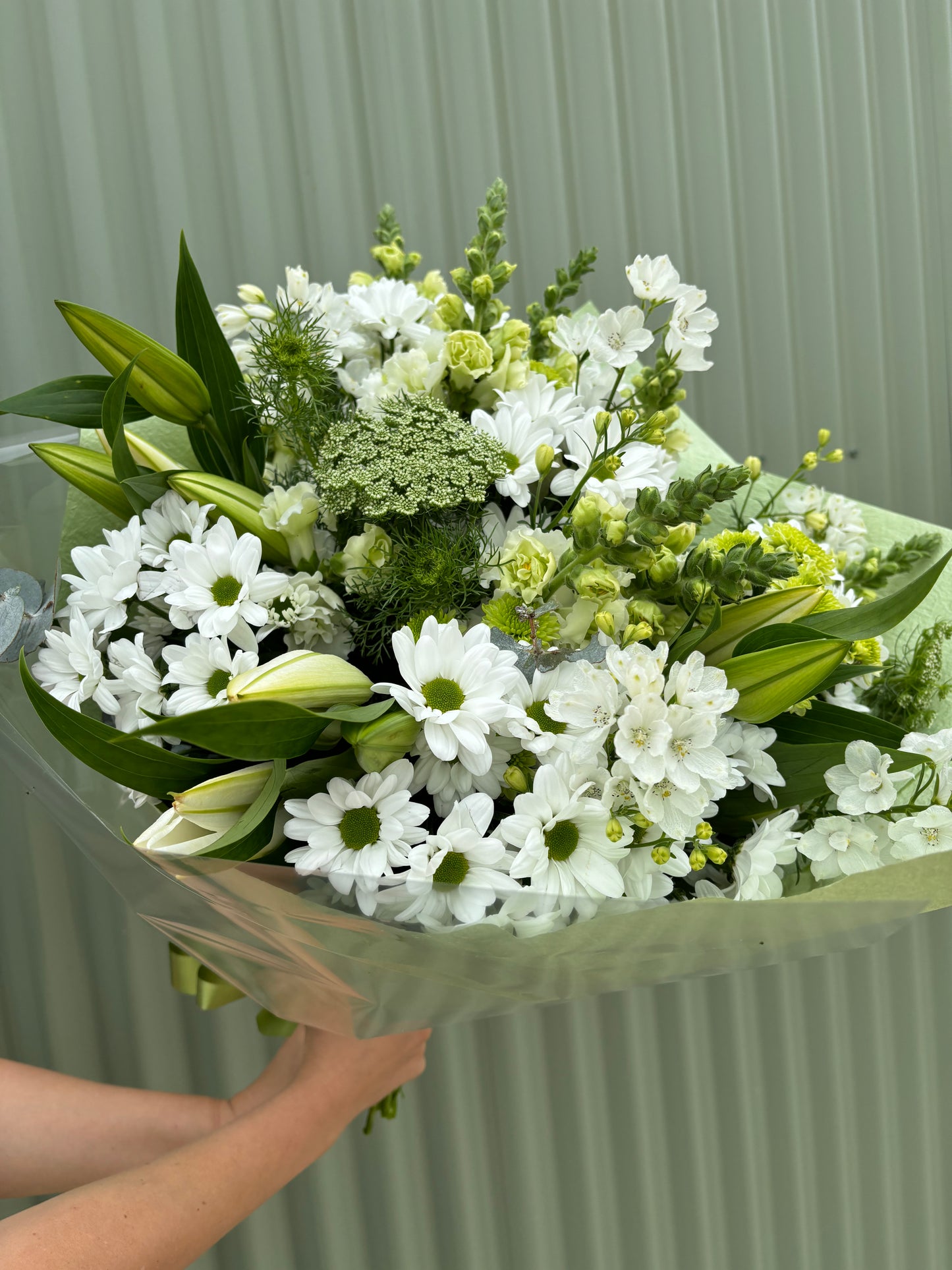 $50 Seasonal Posy - White & Green