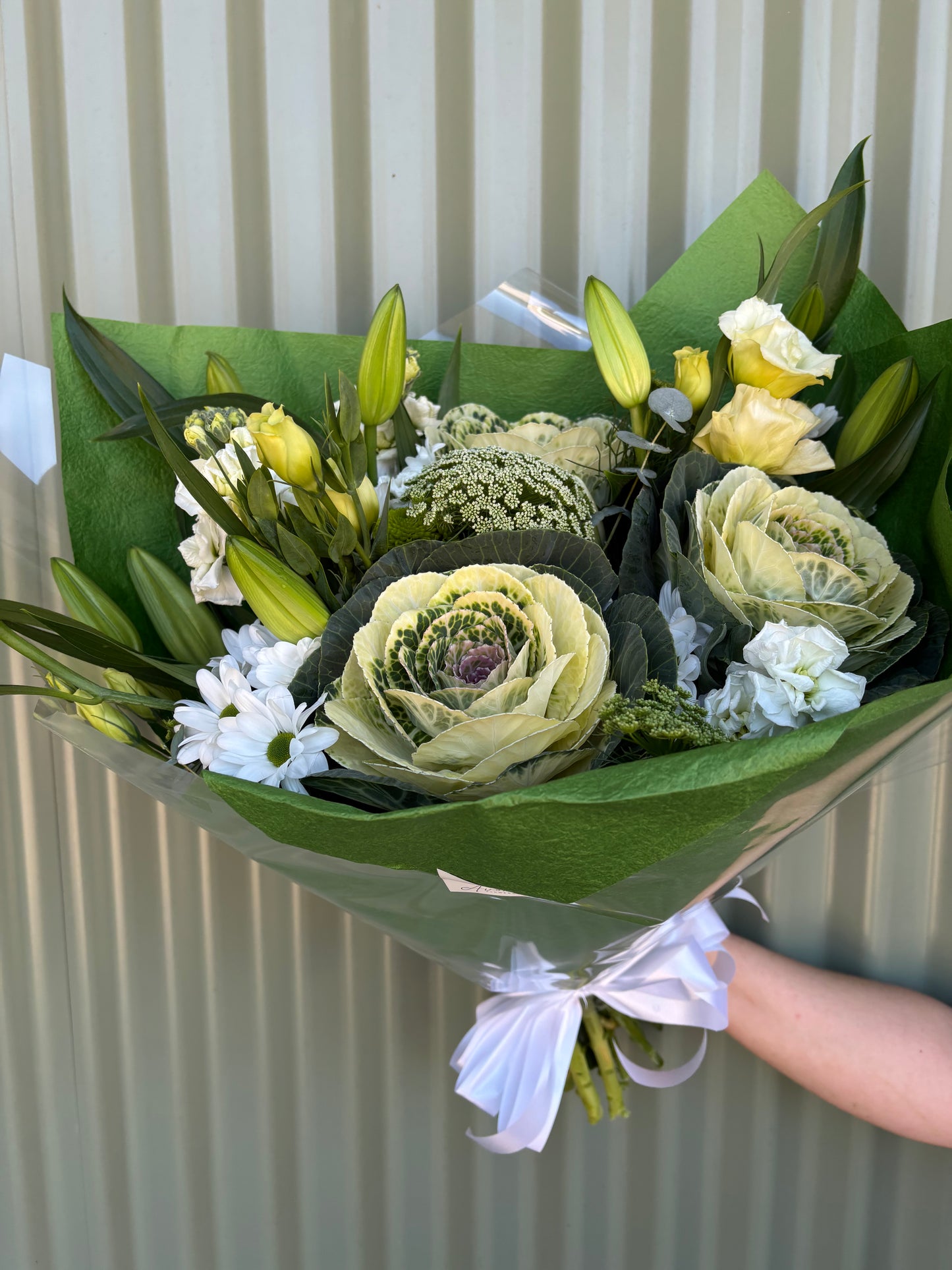 $50 Seasonal Posy - White & Green