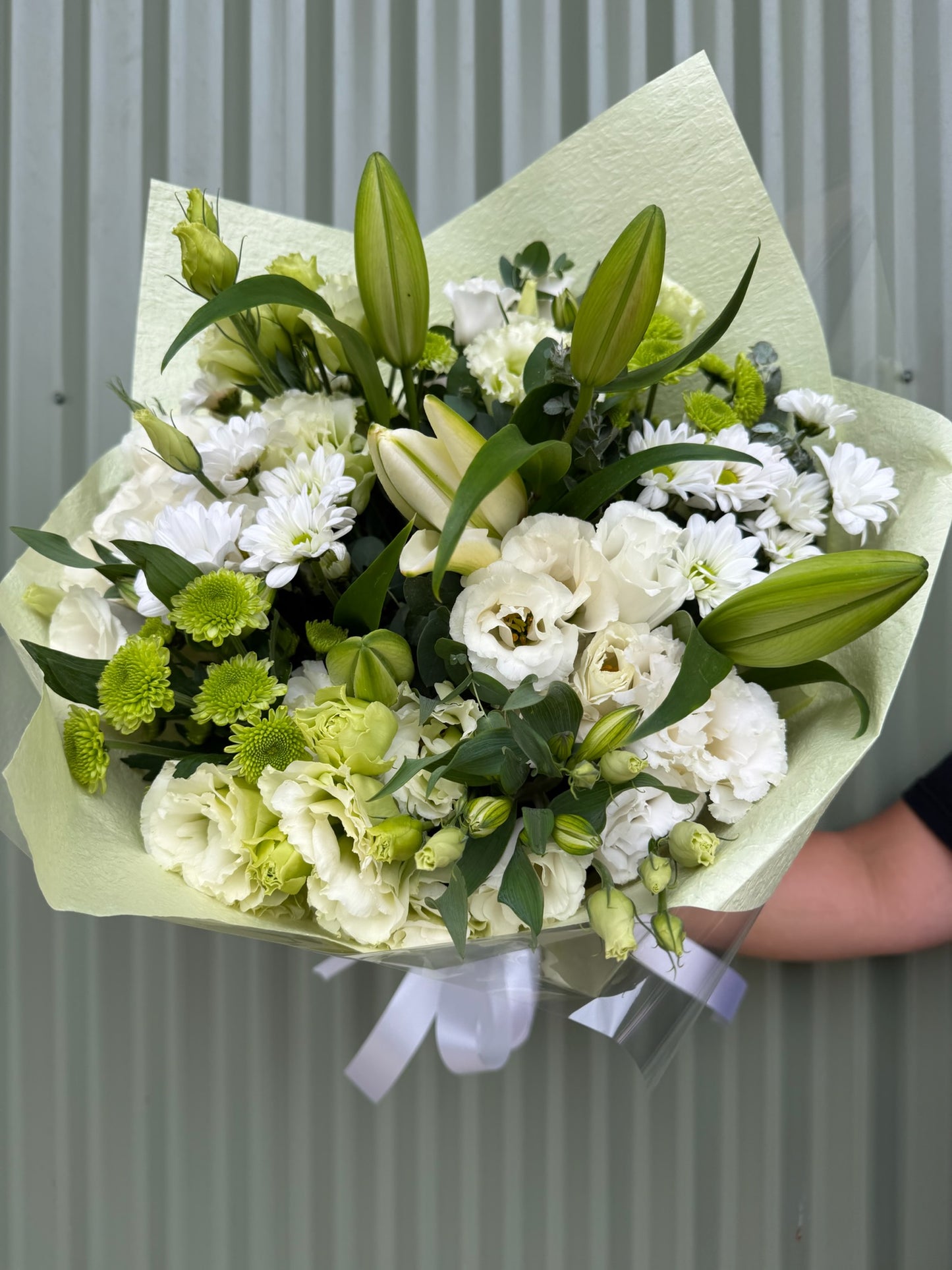 $50 Seasonal Posy - White & Green
