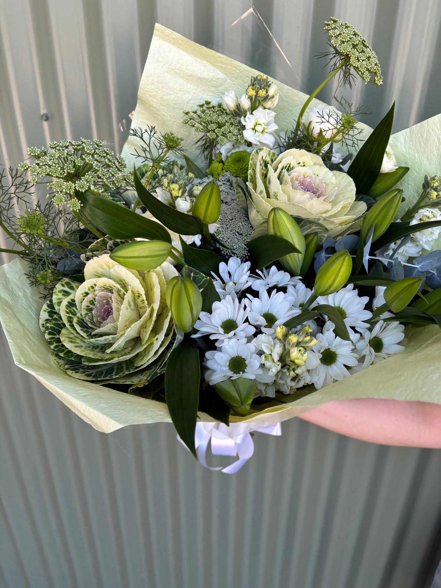 $50 Seasonal Posy - White & Green