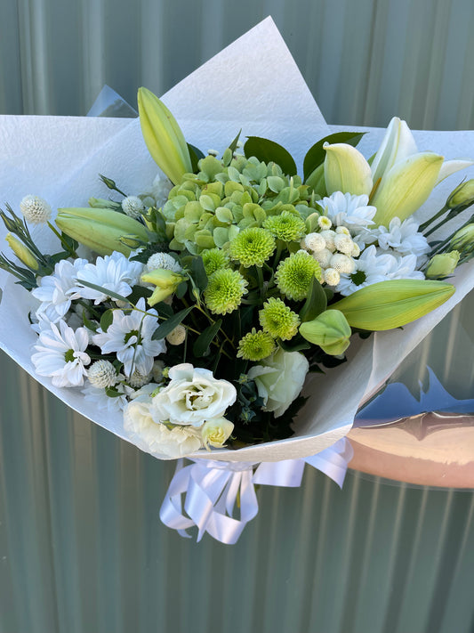 $50 Seasonal Posy - White & Green