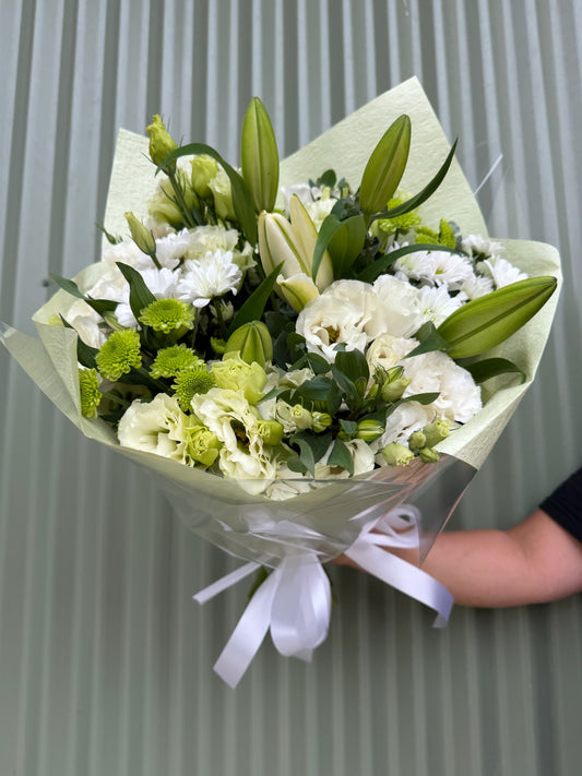 $50 Seasonal Posy - White & Green