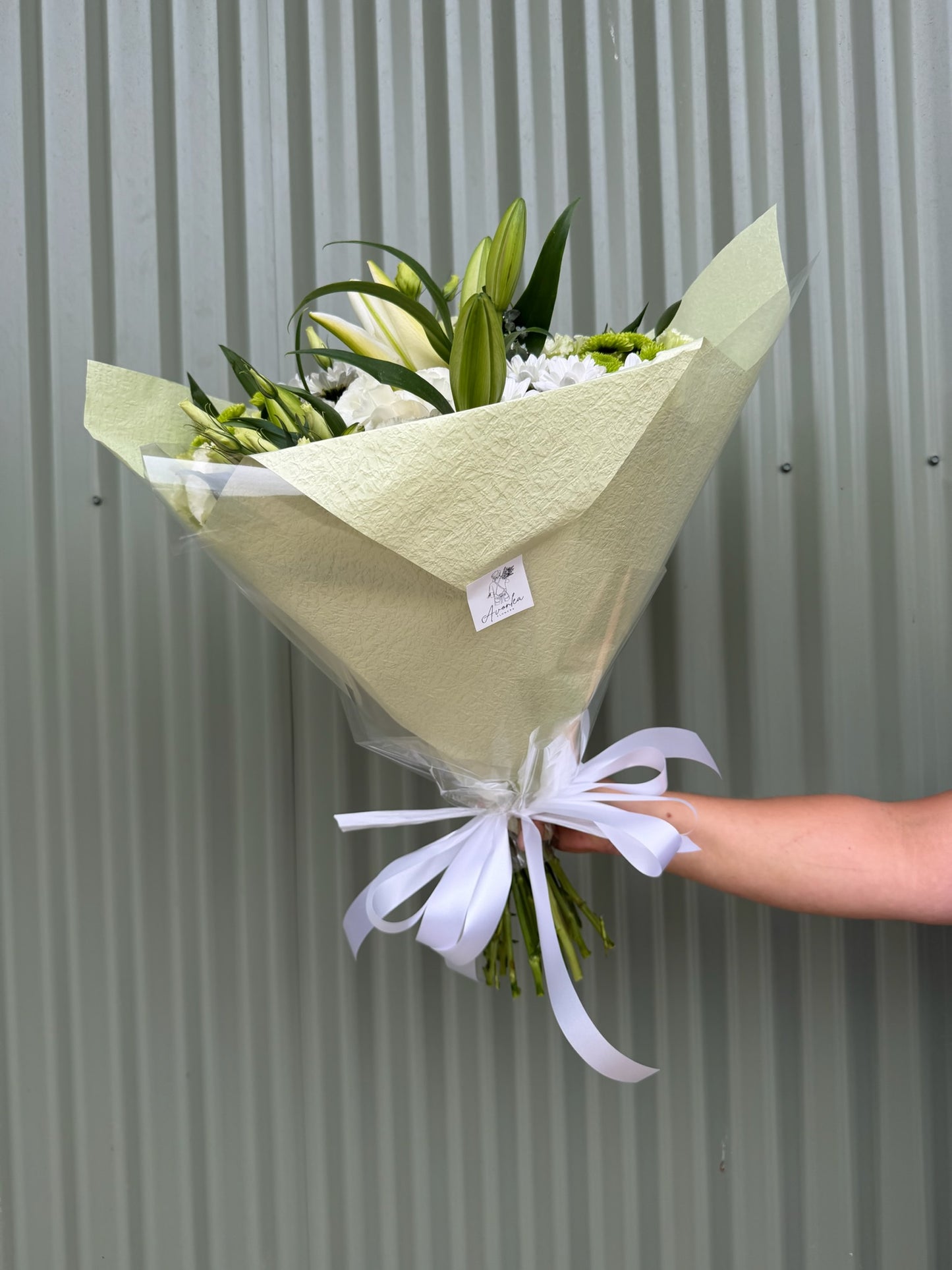 $50 Seasonal Posy - White & Green