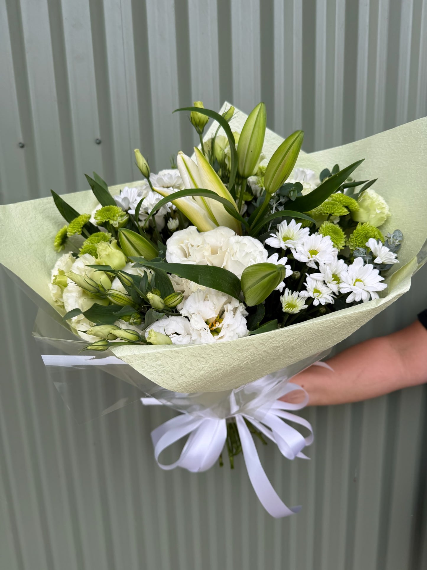 $50 Seasonal Posy - White & Green