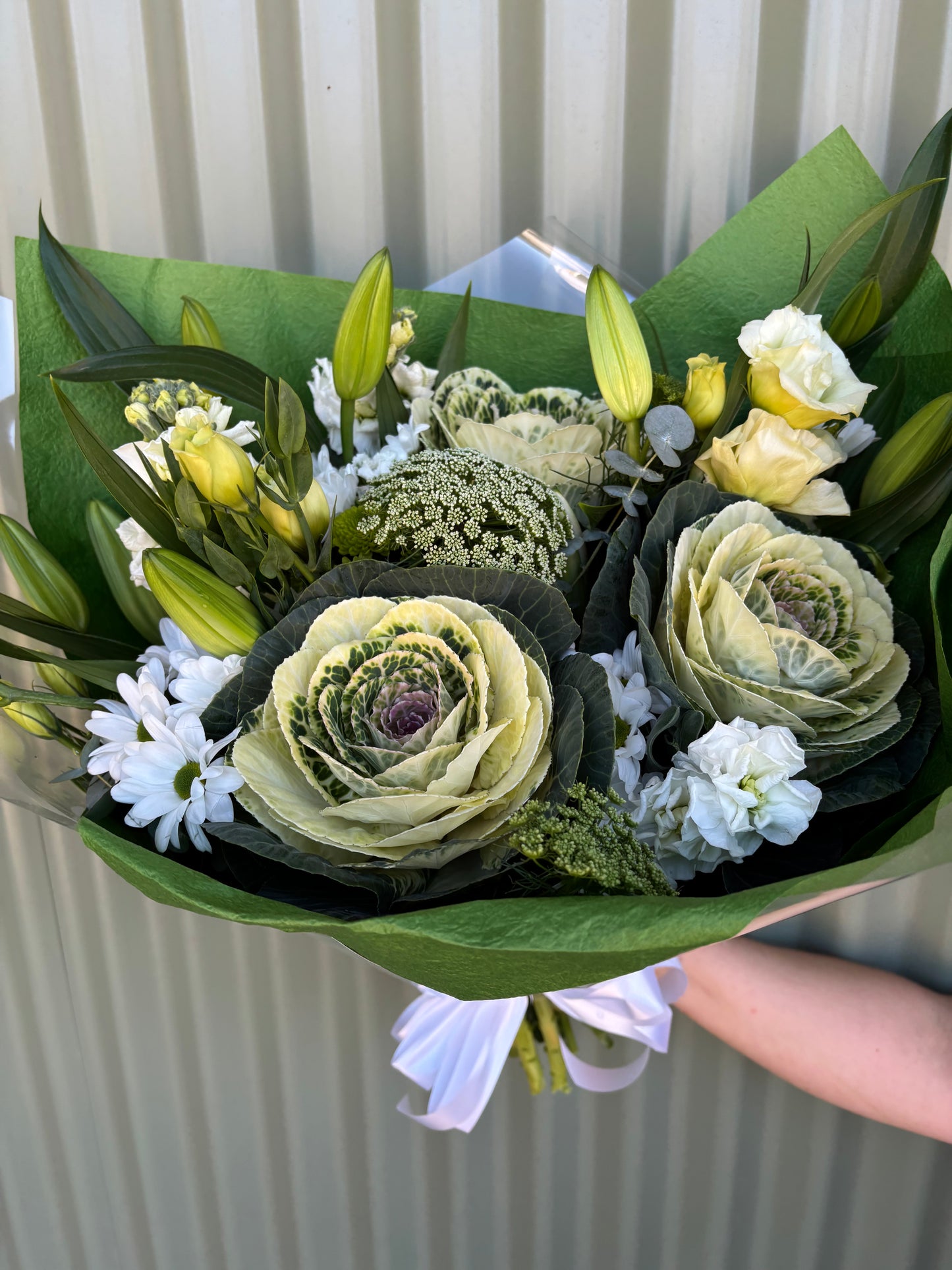$50 Seasonal Posy - White & Green