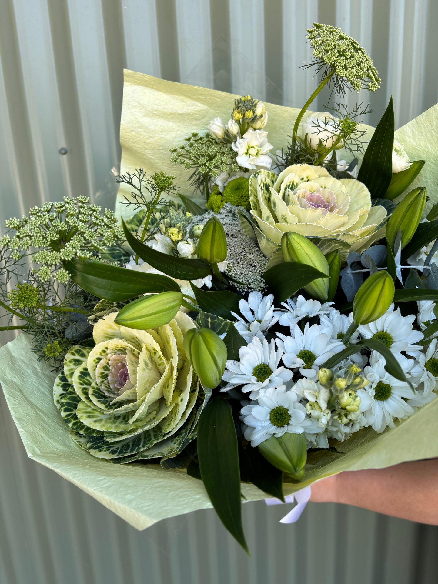 $50 Seasonal Posy - White & Green