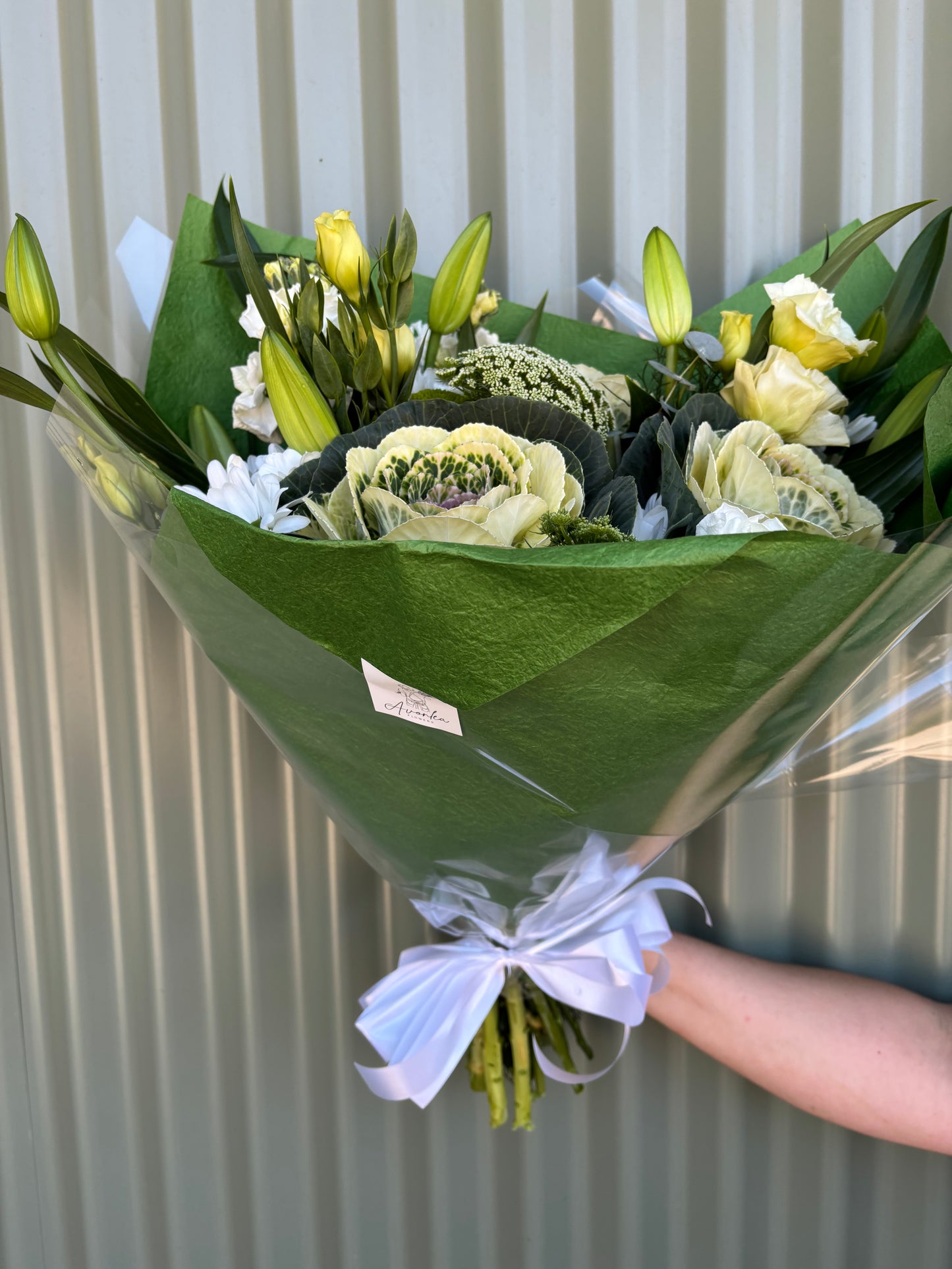 $50 Seasonal Posy - White & Green