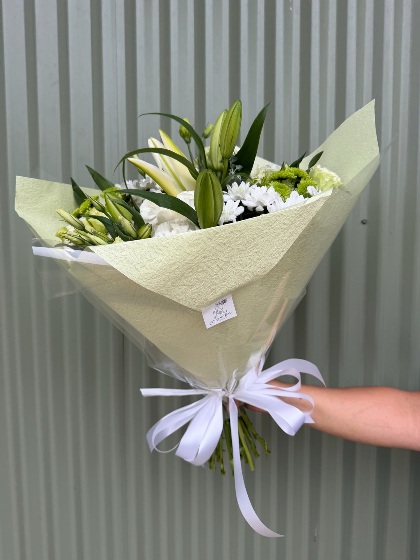 $50 Seasonal Posy - White & Green