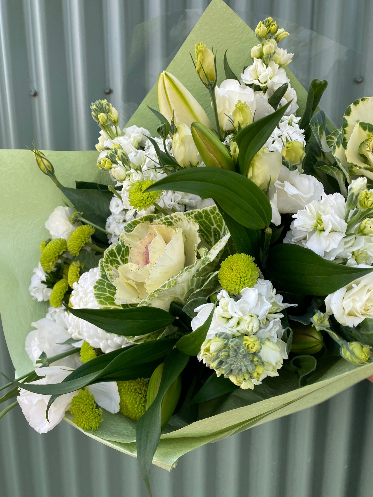 $50 Seasonal Posy - White & Green