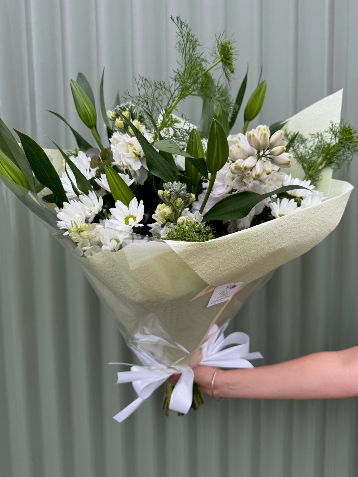 $50 Seasonal Posy - White & Green