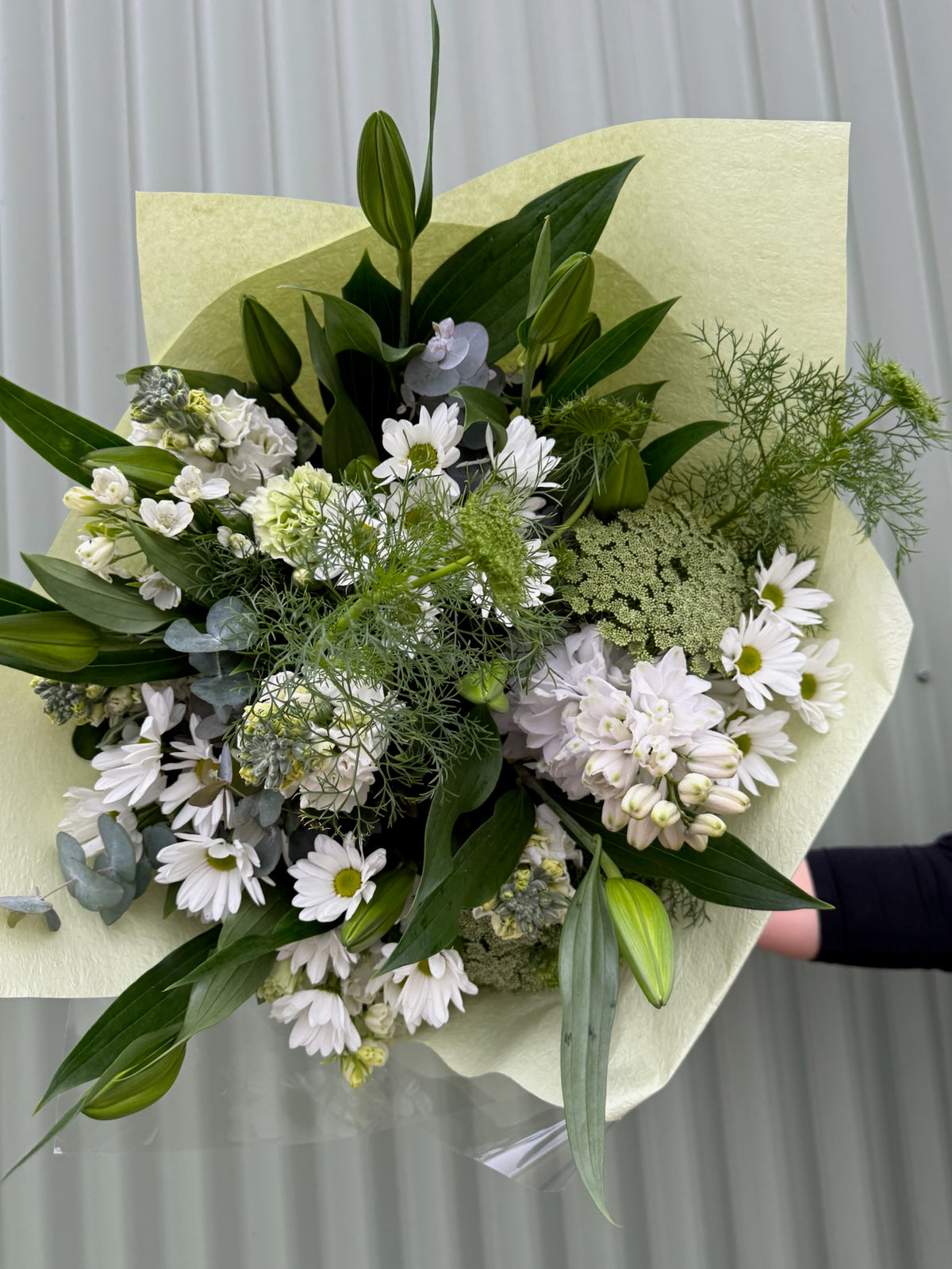 $50 Seasonal Posy - White & Green