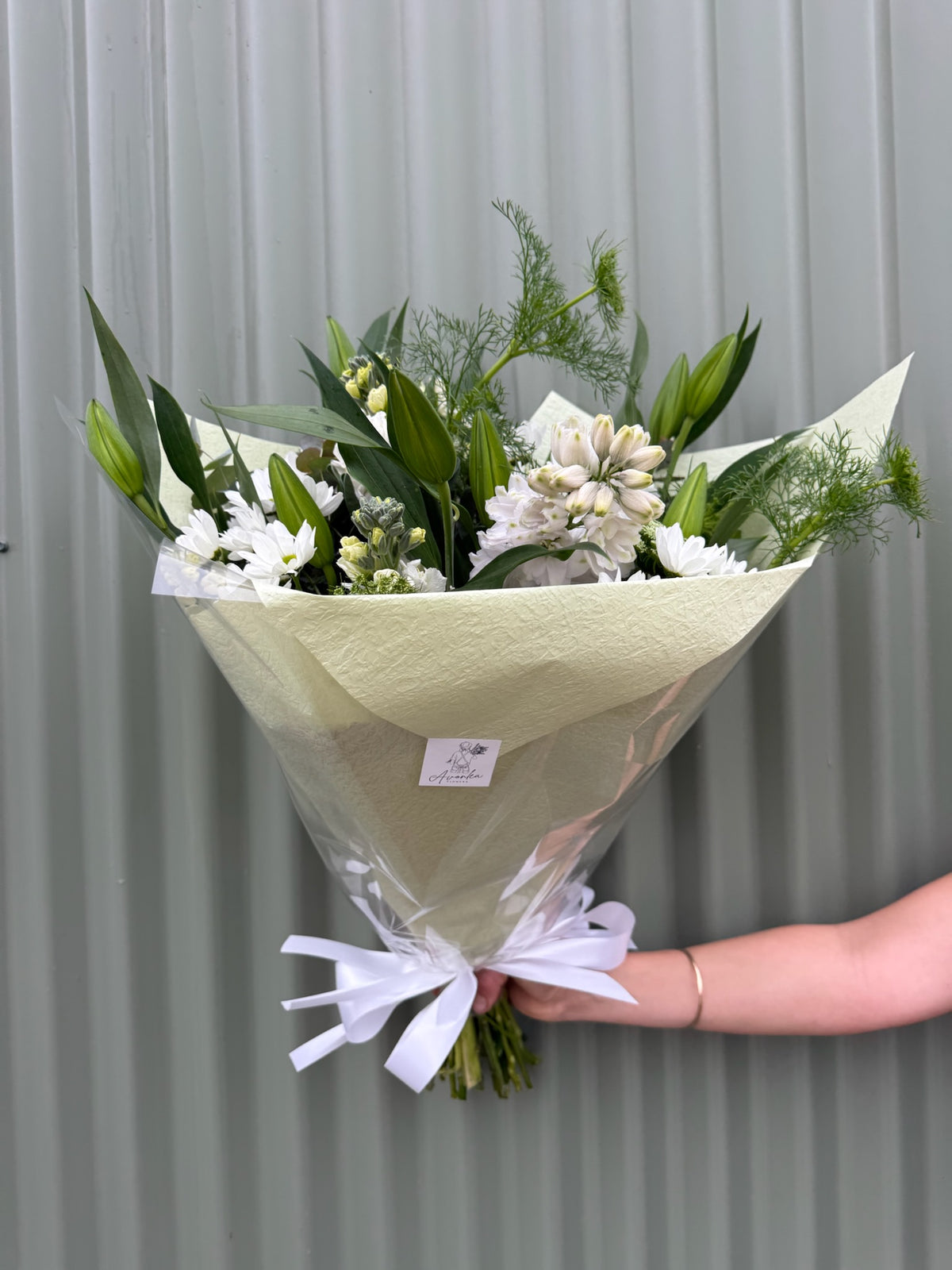 $50 Seasonal Posy - White & Green