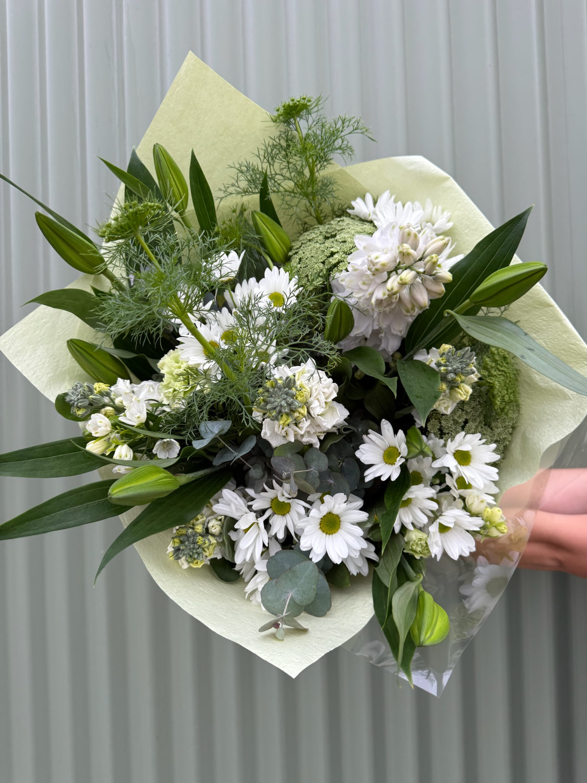 $50 Seasonal Posy - White & Green